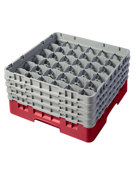 CAMBRO - 36S800-184 - Cesta de lavado 36 comp. 4 alturas - 7,2 cm Ø máx. - alt. máx. 21,7 cm - 50 x 50 x 26,7 cm