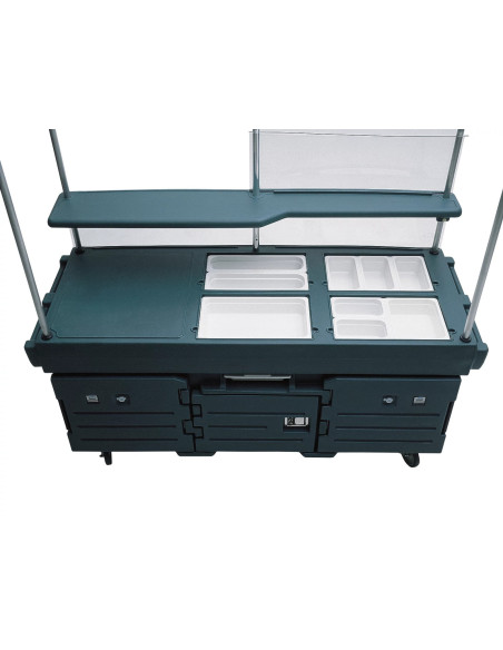 CAMBRO - KVC854 - Carro de venta móvil Camkiosk con 4 receptáculos - 216 x 85 x 179 cm