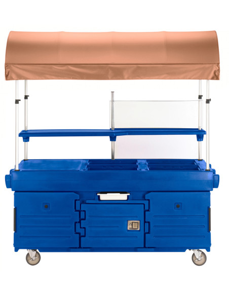 CAMBRO - KVC854C - Carro de venta móvil Camkiosk con 4 receptáculos y toldo - 216 x 85 x 239 cm