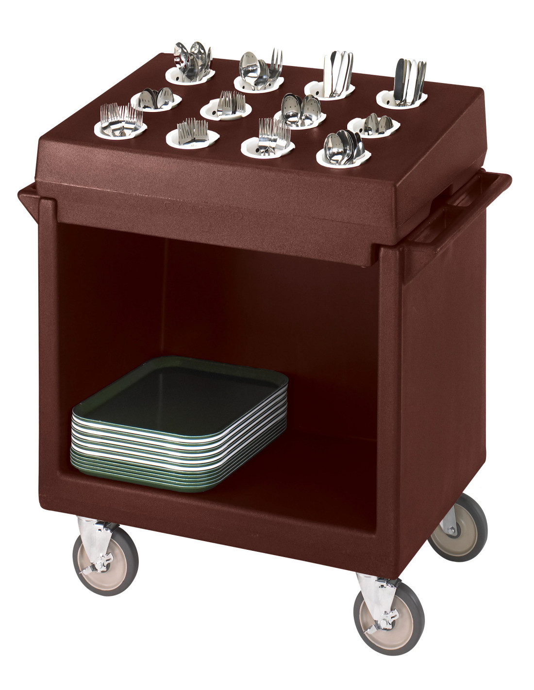 CAMBRO - TDCR12 - Carro para bandejas con soporte con cilindros para cubiertos - 97 x 58 x 105 cm