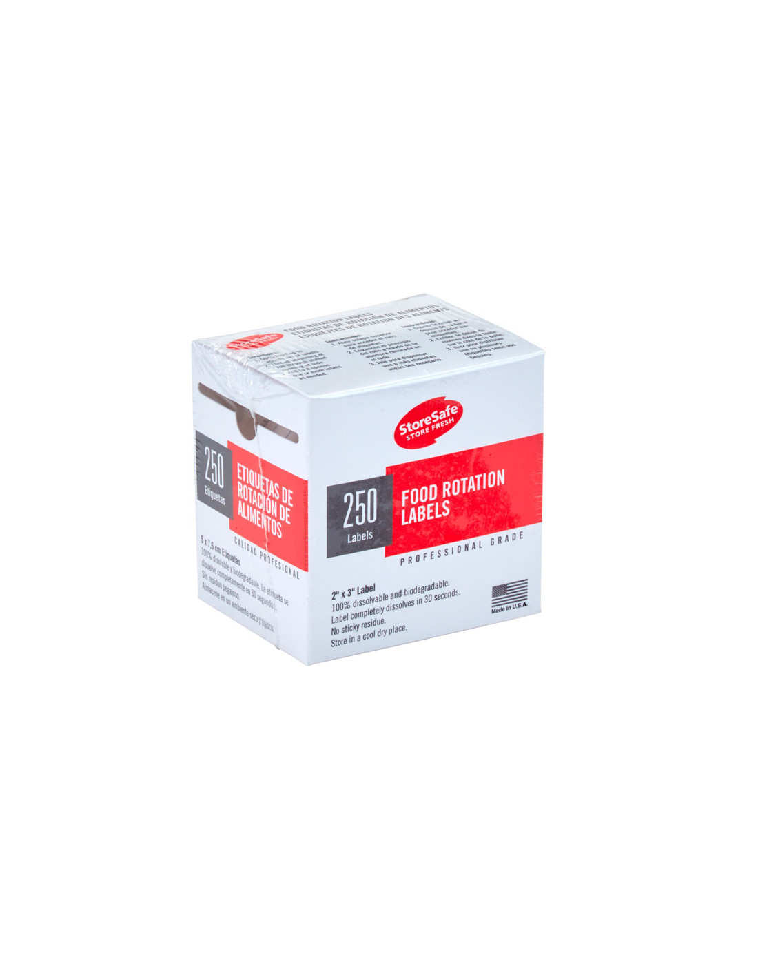 CAMBRO - 23SLINB250 - Etiquetas disolubles - 7,6 x 5 cm - Blanco