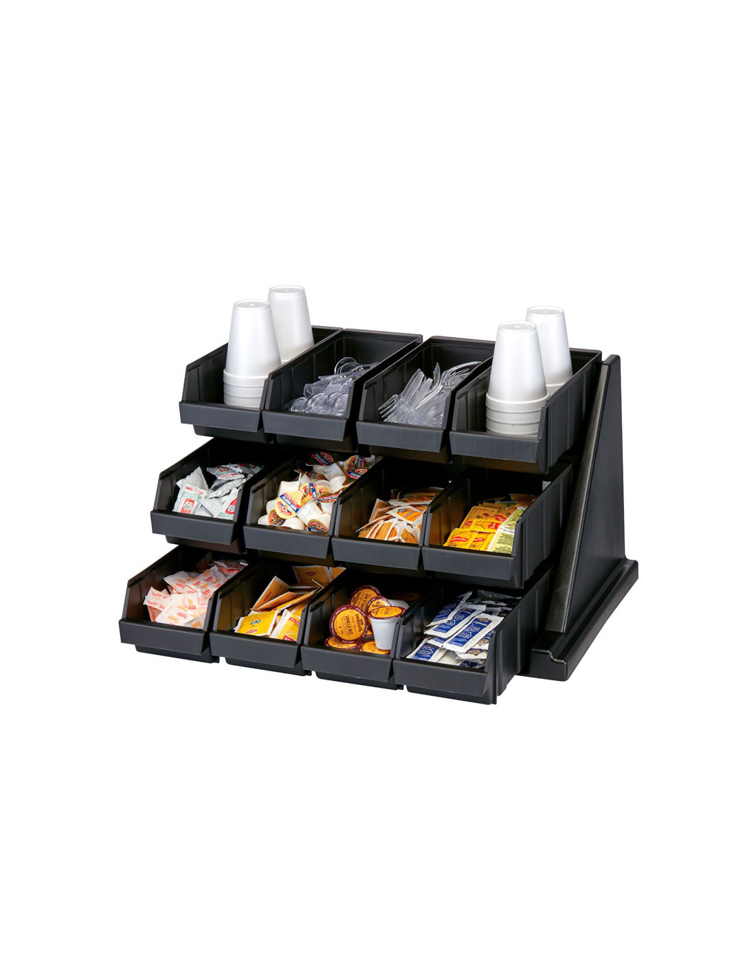 CAMBRO - 12RS12-110 - Soporte con 12 recipientes - 64,8 x 54,3 x 36,2 cm - Negro