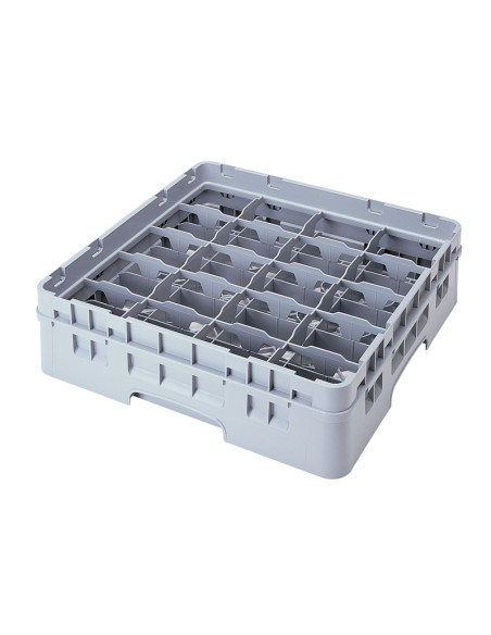 CAMBRO - 20C414-151 - Cesta de lavado para tazas con 20 comp. de 11,1 x 8,8 cm. Alt. Máx 10,7 cm - 50 x 50 x 14,3 cm - Gris clar
