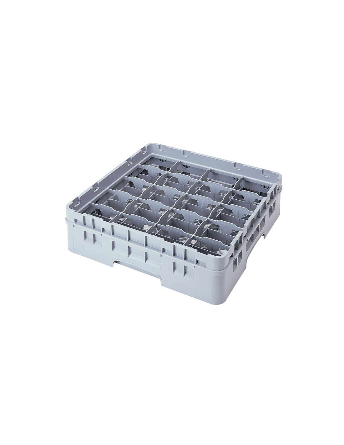 CAMBRO - 20C414-151 - Cesta de lavado para tazas con 20 comp. de 11,1 x 8,8 cm. Alt. Máx 10,7 cm - 50 x 50 x 14,3 cm - Gris clar