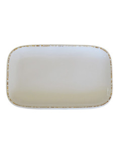 ADRIER - MORP3019-BEI Pack de 6 Unidades - Colección Dune - Plato rectangular - 30,3 x 18,9 cm x 3 cm alto