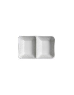ADRIER - SRCTB13083-BRU Pack de 48 Unidades - Colección Bruma - Cuenco rectangular 2 compartimentos - 13 x 8 cm x 2,5 cm alto