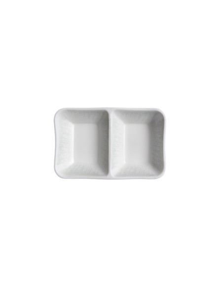 ADRIER - SRCTB13083-BRU Pack de 48 Unidades - Colección Bruma - Cuenco rectangular 2 compartimentos - 13 x 8 cm x 2,5 cm alto