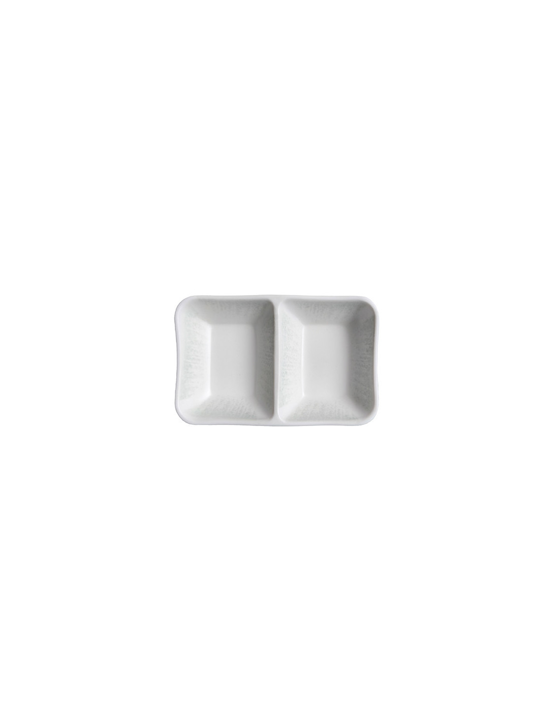 ADRIER - SRCTB13083-BRU Pack de 48 Unidades - Colección Bruma - Cuenco rectangular 2 compartimentos - 13 x 8 cm x 2,5 cm alto