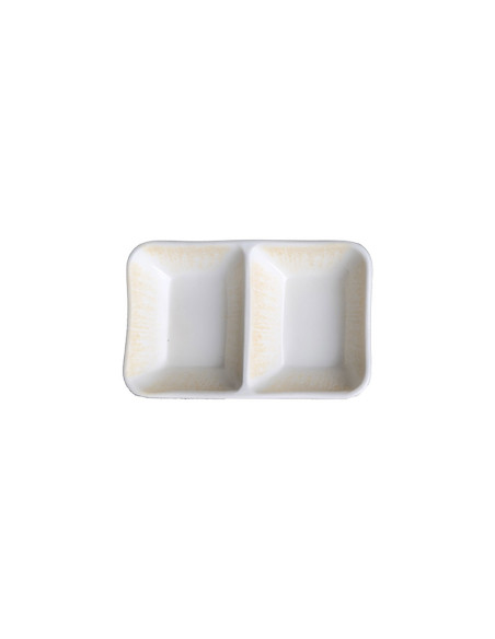 ADRIER - SRCTB13083-GIN Pack de 48 Unidades - Colección Ginger - Cuenco rectangular 2 compartimentos - 13 x 8 cm x 2,5 cm alto