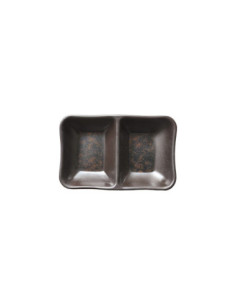 ADRIER - SRCTB13083-ORI Pack de 48 Unidades - Colección Orion - Cuenco rectangular 2 compartimentos - 13 x 8 cm x 2,5 cm alto