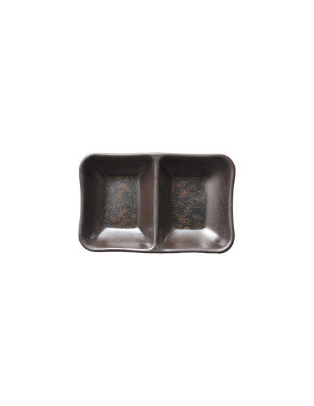 ADRIER - SRCTB13083-ORI Pack de 48 Unidades - Colección Orion - Cuenco rectangular 2 compartimentos - 13 x 8 cm x 2,5 cm alto