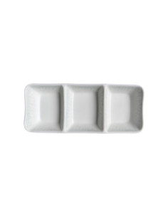 ADRIER - SRCTB19482-BRU Pack de 48 Unidades - Colección Bruma - Cuenco rectangular 3 compartimentos - 19 x 8 cm x 2,5 cm alto
