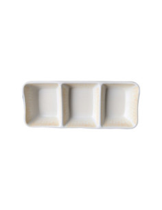 ADRIER - SRCTB19482-GIN Pack de 48 Unidades - Colección Ginger - Cuenco rectangular 3 compartimentos - 19 x 8 cm x 2,5 cm alto