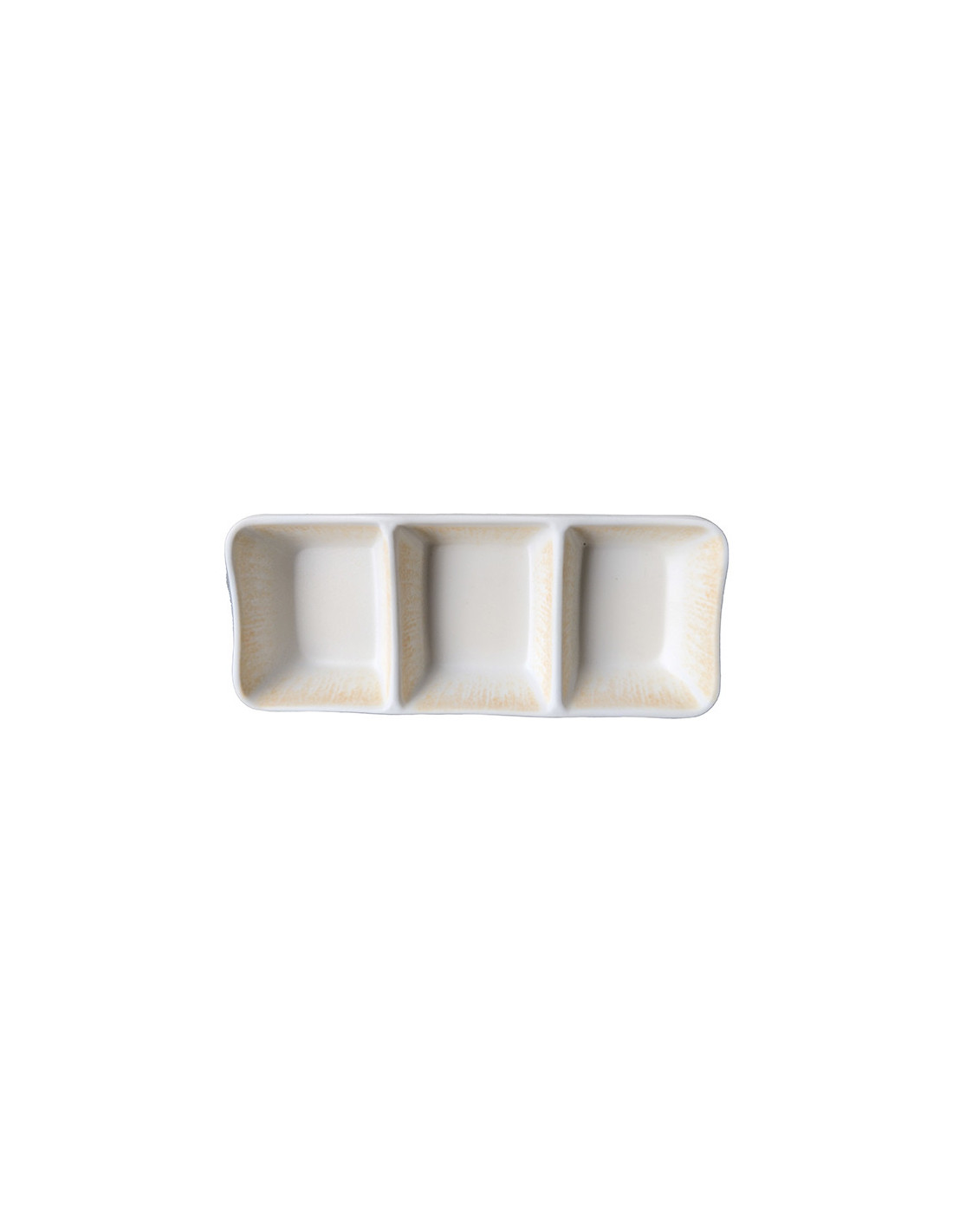 ADRIER - SRCTB19482-GIN Pack de 48 Unidades - Colección Ginger - Cuenco rectangular 3 compartimentos - 19 x 8 cm x 2,5 cm alto