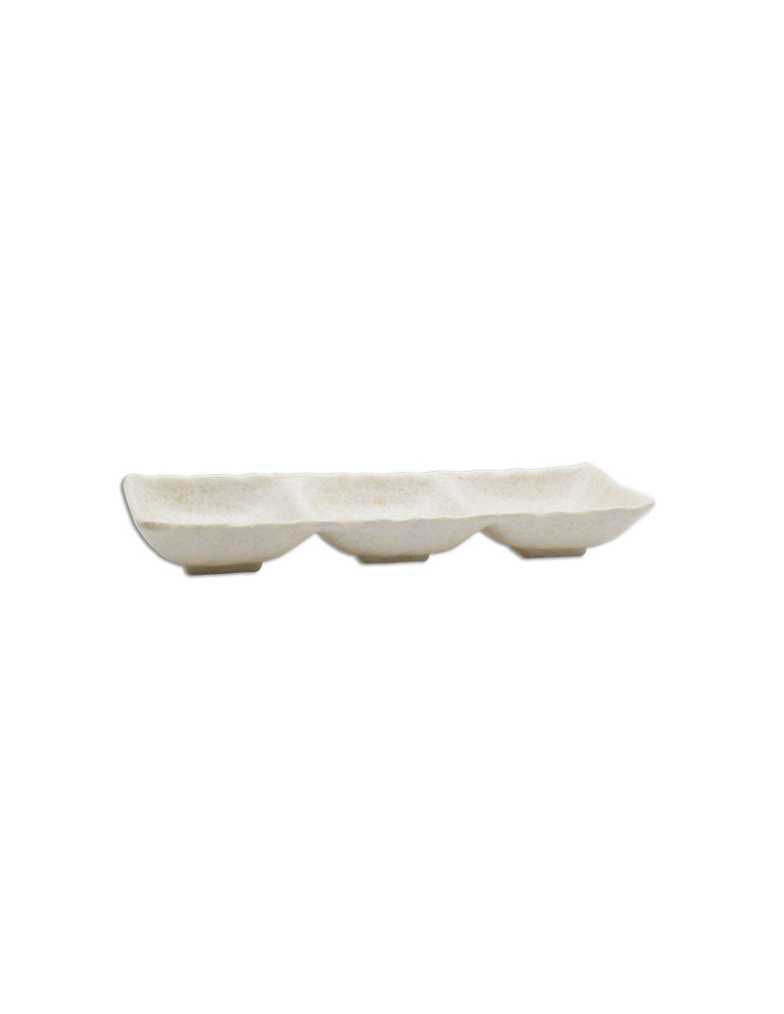 ADRIER - SRCTB26085-MBK Pack de 12 Unidades - Colección Terral - Cuenco rectangular con 3 compartimentos - 26 x 8,5 x 3,5 cm