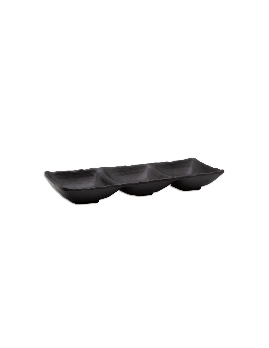 ADRIER - SRCTB26085-MBK Pack de 12 Unidades - Colección Terral - Cuenco rectangular con 3 compartimentos - 26 x 8,5 x 3,5 cm