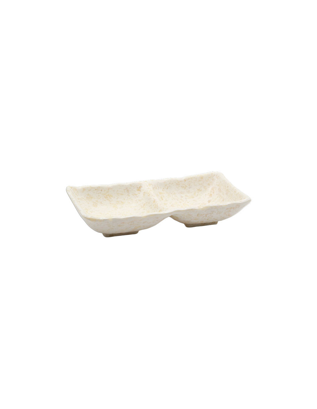 ADRIER - SRCTB17085-MBK Pack de 24 Unidades - Colección Terral - Cuenco rectangular con 2 compartimentos - 17 x 8,5 x 3,5 cm