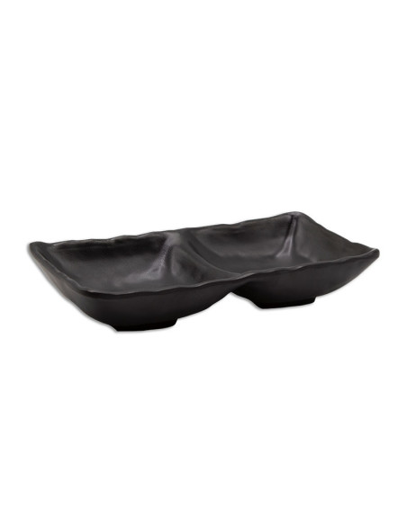 ADRIER - SRCTB17085-MBK Pack de 24 Unidades - Colección Terral - Cuenco rectangular con 2 compartimentos - 17 x 8,5 x 3,5 cm
