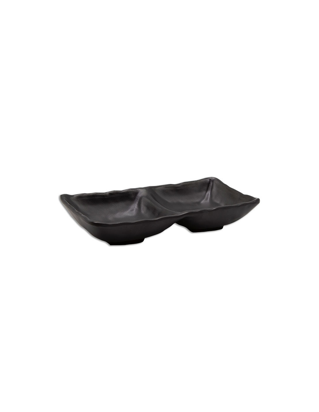 ADRIER - SRCTB17085-MBK Pack de 24 Unidades - Colección Terral - Cuenco rectangular con 2 compartimentos - 17 x 8,5 x 3,5 cm