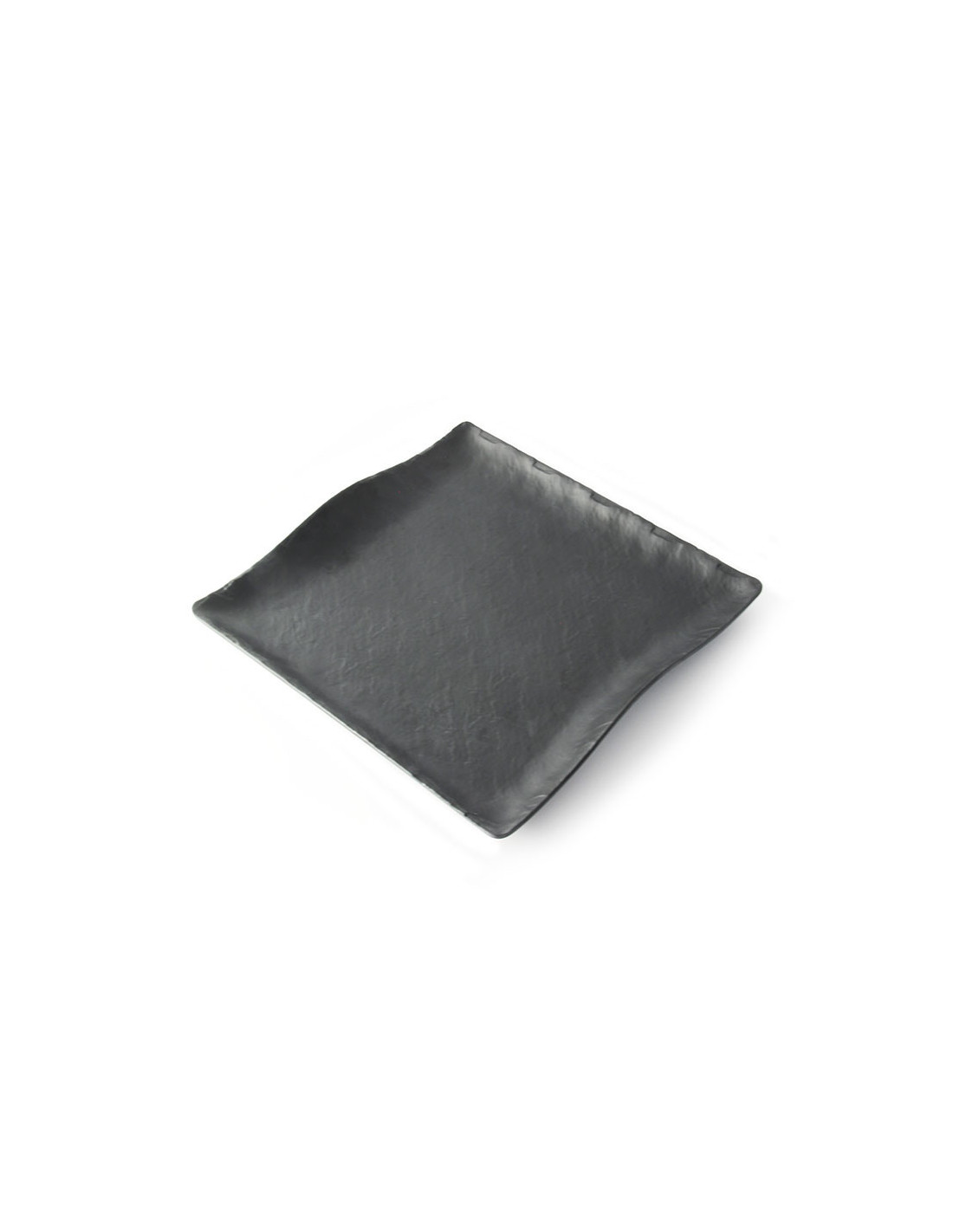ADRIER - SQP2828-MBK Pack de 6 Unidades - Colección Terral - Plato cuadrado con borde ondeado - 28 x 28 x 2,5 cm