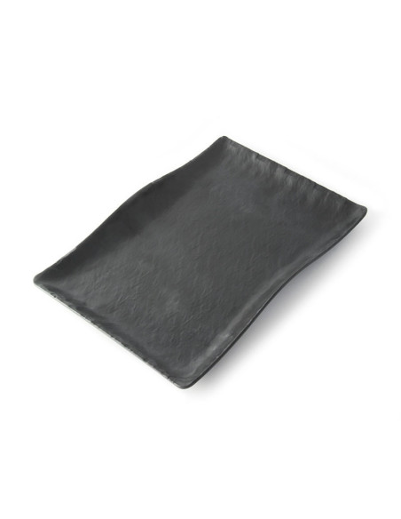 ADRIER - RCTP3221-MBK Pack de 6 Unidades - Colección Terral - Plato rectangular grande con borde ondeado - 32 x 21 x 3,5 cm