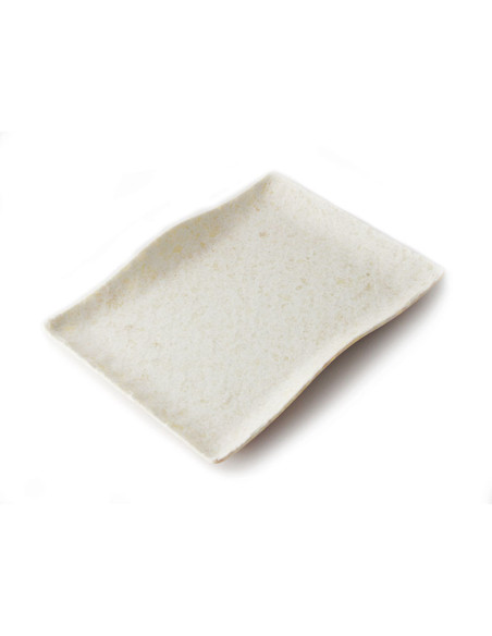 ADRIER - RCTP2719-MBK Pack de 6 Unidades - Colección Terral - Plato rectangular mediano con borde ondeado - 27 x 19 x 3,5 cm