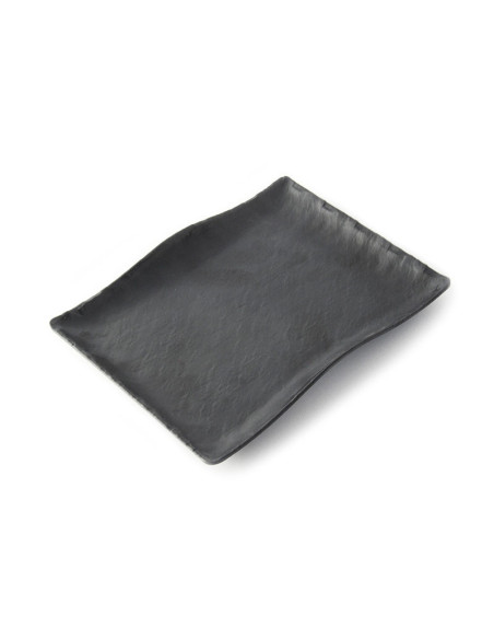 ADRIER - RCTP2719-MBK Pack de 6 Unidades - Colección Terral - Plato rectangular mediano con borde ondeado - 27 x 19 x 3,5 cm
