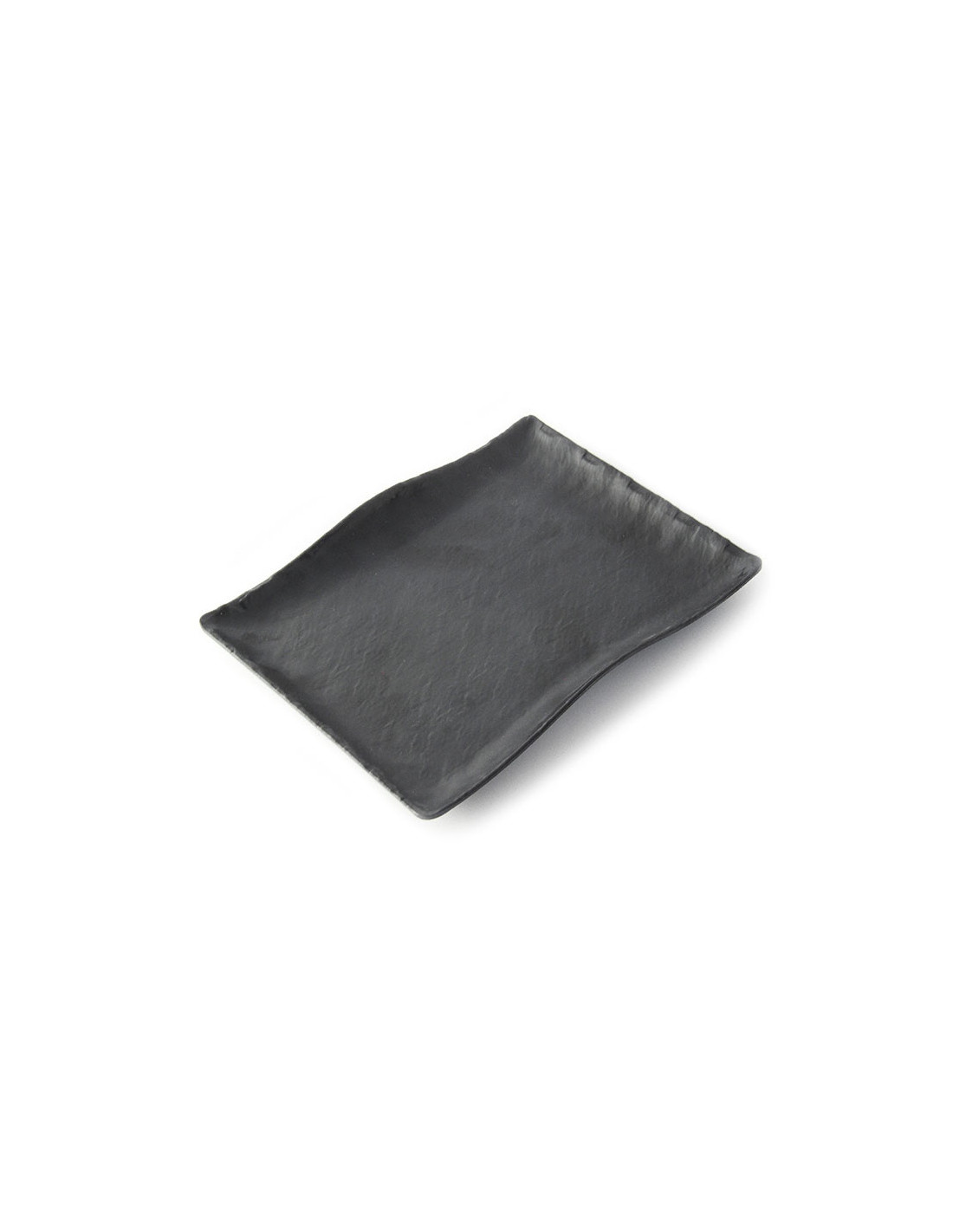 ADRIER - RCTP2719-MBK Pack de 6 Unidades - Colección Terral - Plato rectangular mediano con borde ondeado - 27 x 19 x 3,5 cm