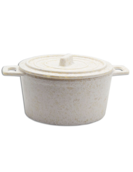 ADRIER - RCQ1510-MBK Pack de 12 Unidades - Colección Terral - Cocotte redonda grande - 15 cm Ø x 8,5 cm alto (21 cm con asas)