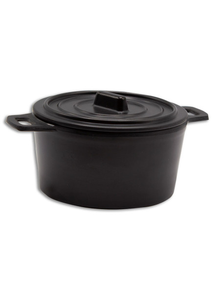 ADRIER - RCQ1510-MBK Pack de 12 Unidades - Colección Terral - Cocotte redonda grande - 15 cm Ø x 8,5 cm alto (21 cm con asas)