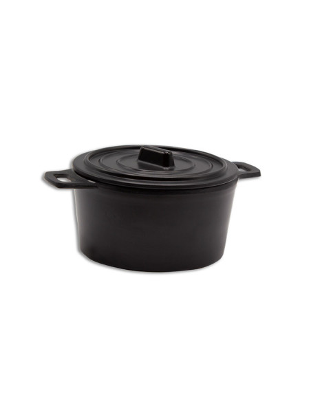 ADRIER - RCQ106-MBK Pack de 12 Unidades - Colección Terral - Cocotte redonda pequeña - 10 cm Ø x 6 cm alto (14,5 cm con asas)