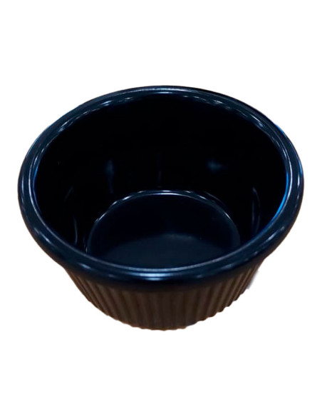 ADRIER - MRF3-BK Pack de 48 Unidades - Colección Buffet GN - Ramekin acanalado 90 ml - 8 x 8 x 4 cm