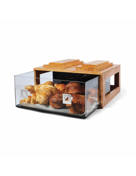 Sistema Modular de Bambú Rosseto para Exposición de Pastelería