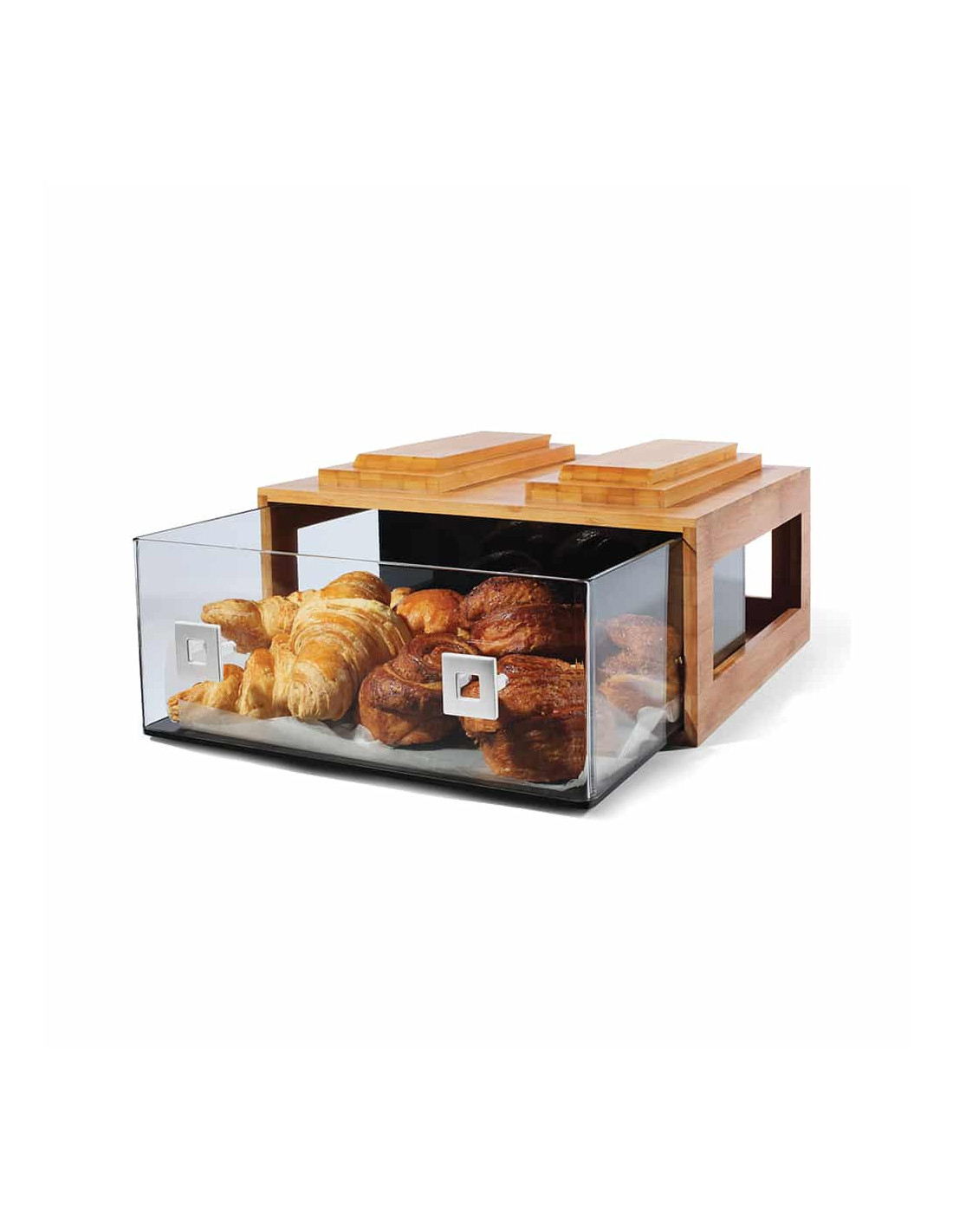 Sistema Modular de Bambú Rosseto para Exposición de Pastelería