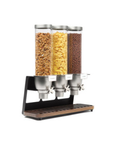 Dispensador de Cereales y Aperitivos en Acrílico con Base de Nogal Rosseto