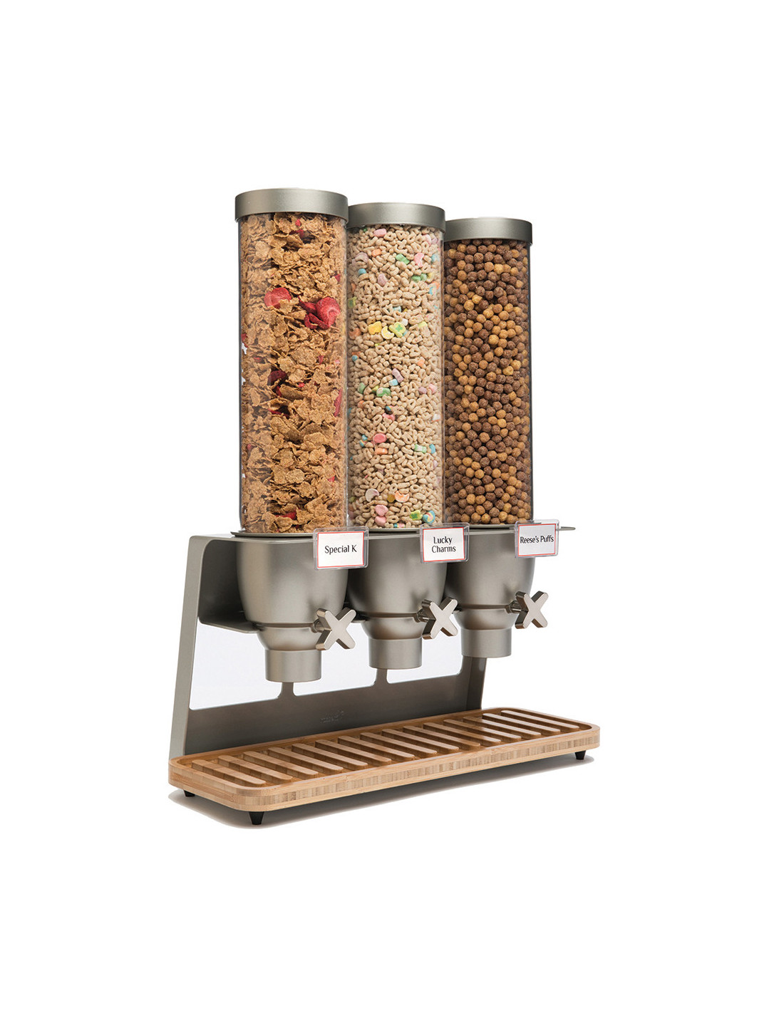 Dispensador de Cereales de Acero y Bambú Rosseto