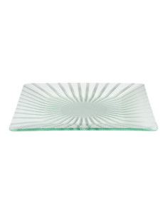 Plato de Vidrio Blanco Cuadrado para Buffet Rosseto
