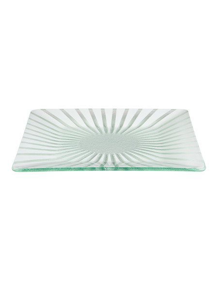 Plato de Vidrio Blanco Cuadrado para Buffet Rosseto