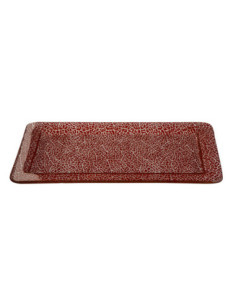 Bandeja Rectangular de Vidrio Rosseto Foglia Cognac