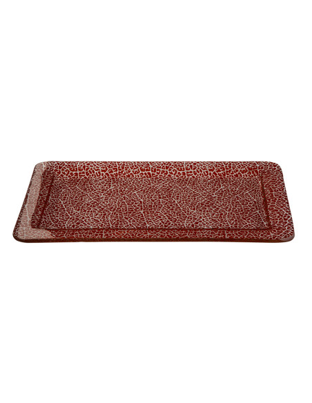 Bandeja Rectangular de Vidrio Rosseto Foglia Cognac