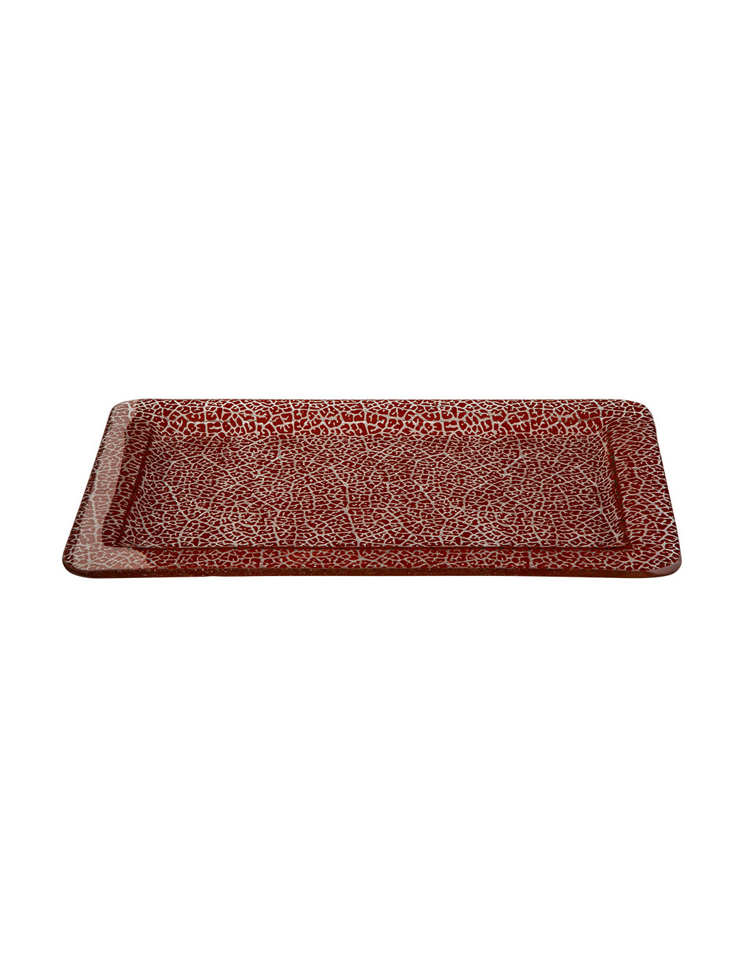 Bandeja Rectangular de Vidrio Rosseto Foglia Cognac