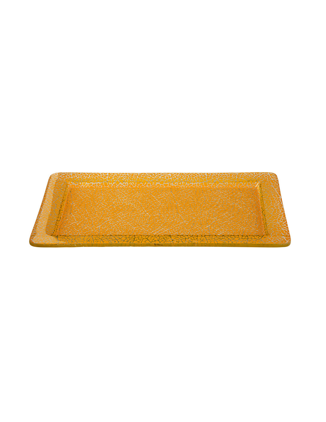 Bandeja Rectangular de Vidrio Rosseto Elegante y Duradera Foglia Mustard