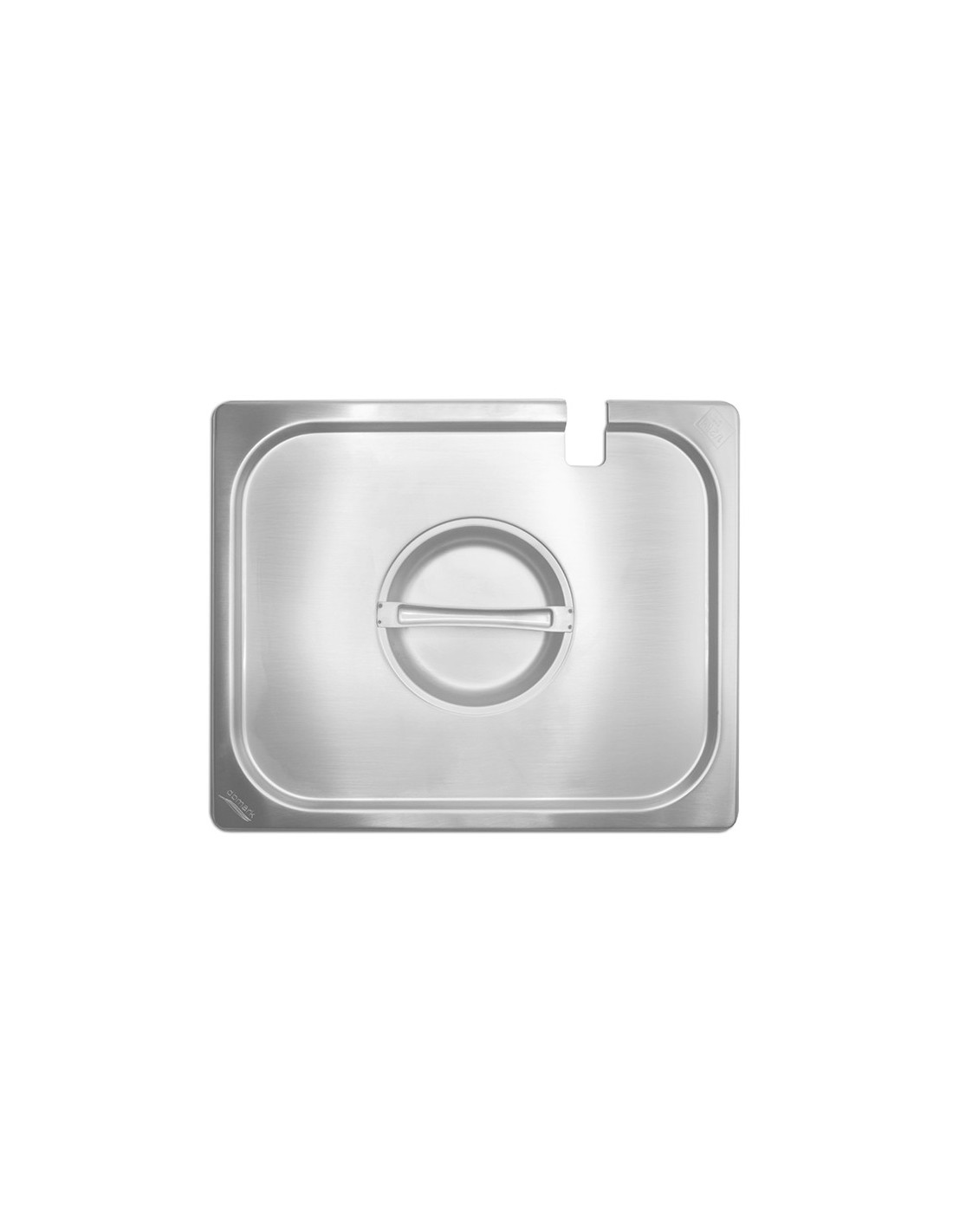 DBMARK - GNLN12000 - Tapa GN 1/2 de acero inoxidable con muesca. Tamaño 32,5 x 26,5 cm.