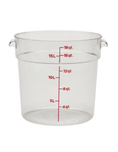CAMBRO - RFSCW18-135 - Recipiente redondo 17,2 L - 37,8 x 37,8 cm - Transparente (Tapa no incluida)