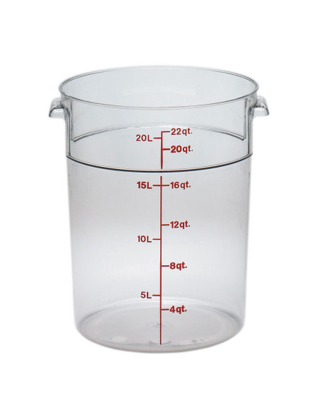 CAMBRO - RFSCW22-135 - Recipiente redondo 20,8 L - 37,8 x 37,8 cm - Transparente (Tapa no incluida)