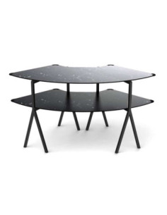 Mesa Modular Redonda en Mármol Negro Resistente Rosseto