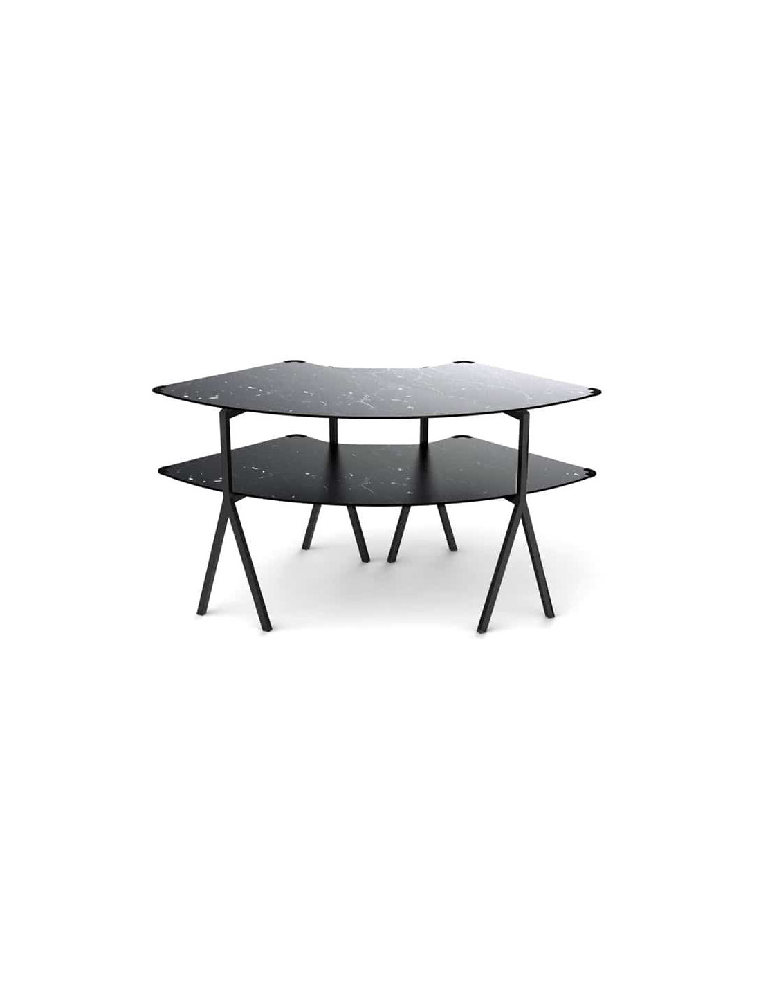 Mesa Modular Redonda en Mármol Negro Resistente Rosseto
