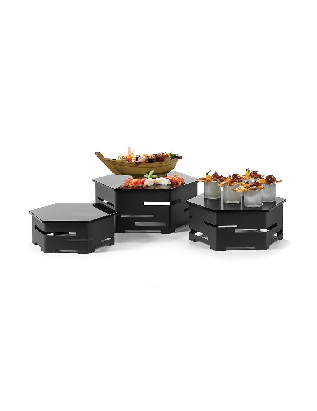 Kit Risers Acrílicos Hexagonales Rosseto