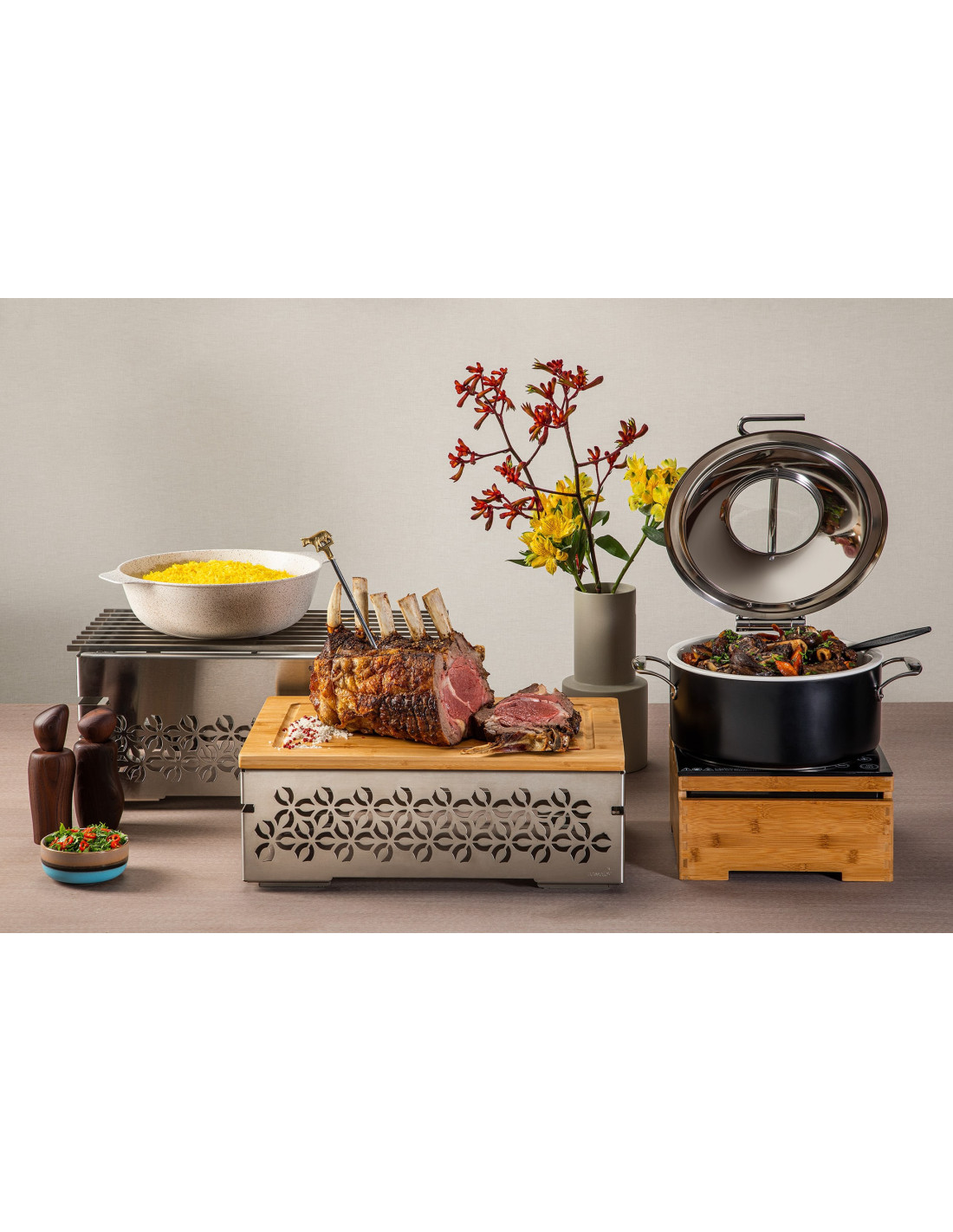 Calentador Multi Chef Acero Inoxidable Rosseto