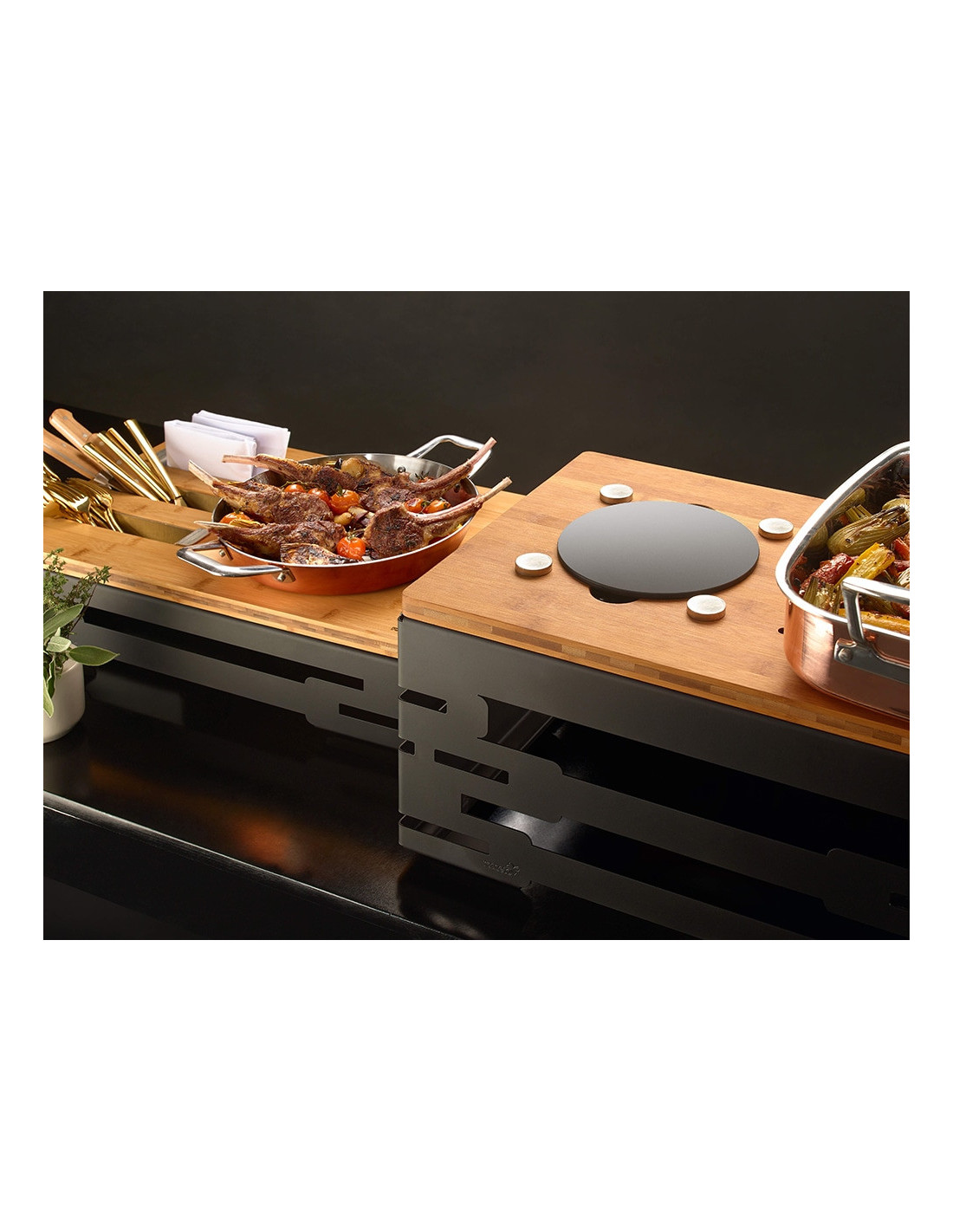 Marco Negro Mate para Buffet Multi Chef Rosseto